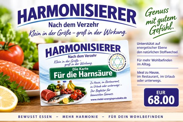 Riedel Energieprodukte - Wohlbefinden - gute Energien 10 Harmonisierer Harnsäure